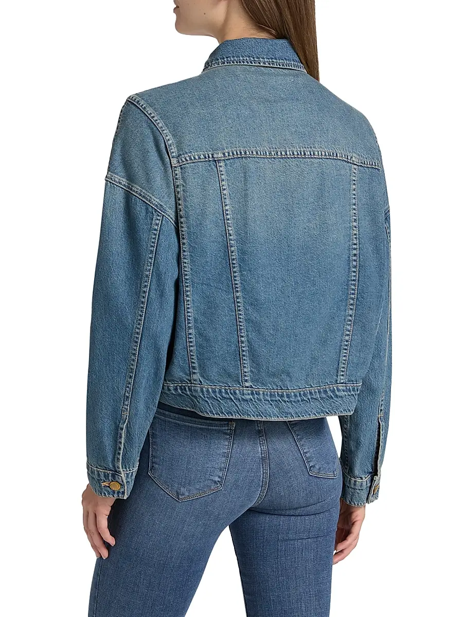 L'Agence Women's Vianney Hi-Lo Cropped Denim Jacket | Thumbnail 5 L'Agence Women's Vianney Hi-Lo Cropped Denim Jacket | Thumbnail 5