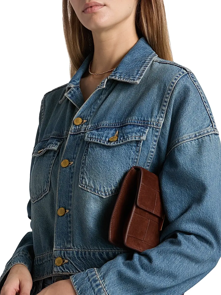 L'Agence Women's Vianney Hi-Lo Cropped Denim Jacket | Thumbnail 6 L'Agence Women's Vianney Hi-Lo Cropped Denim Jacket | Thumbnail 6