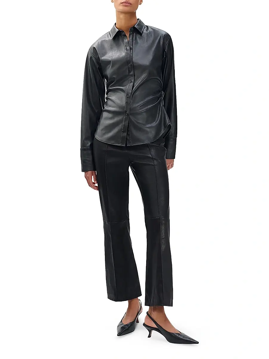rag & bone Women's Irina Leather Kick Flare Pants | Thumbnail 2 rag & bone Women's Irina Leather Kick Flare Pants | Thumbnail 2