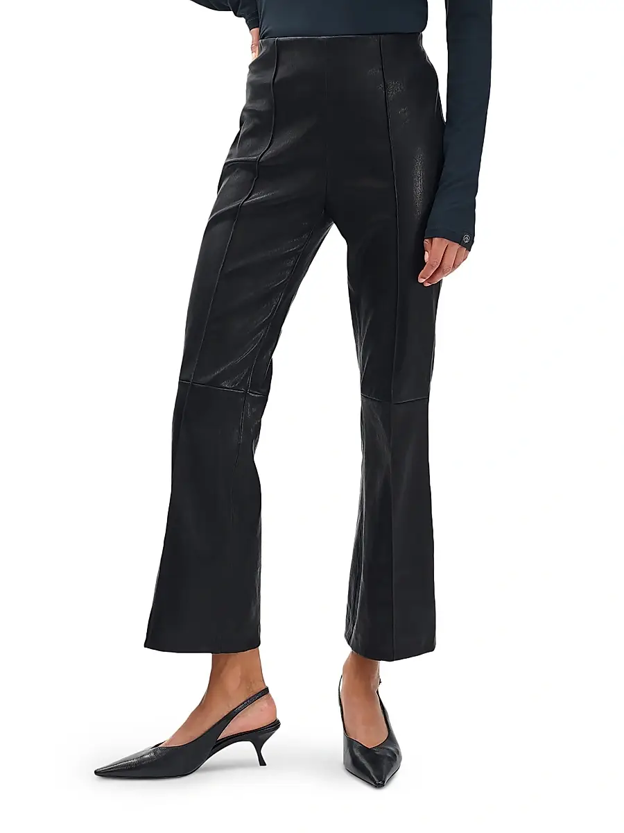 rag & bone Women's Irina Leather Kick Flare Pants | Thumbnail 4 rag & bone Women's Irina Leather Kick Flare Pants | Thumbnail 4