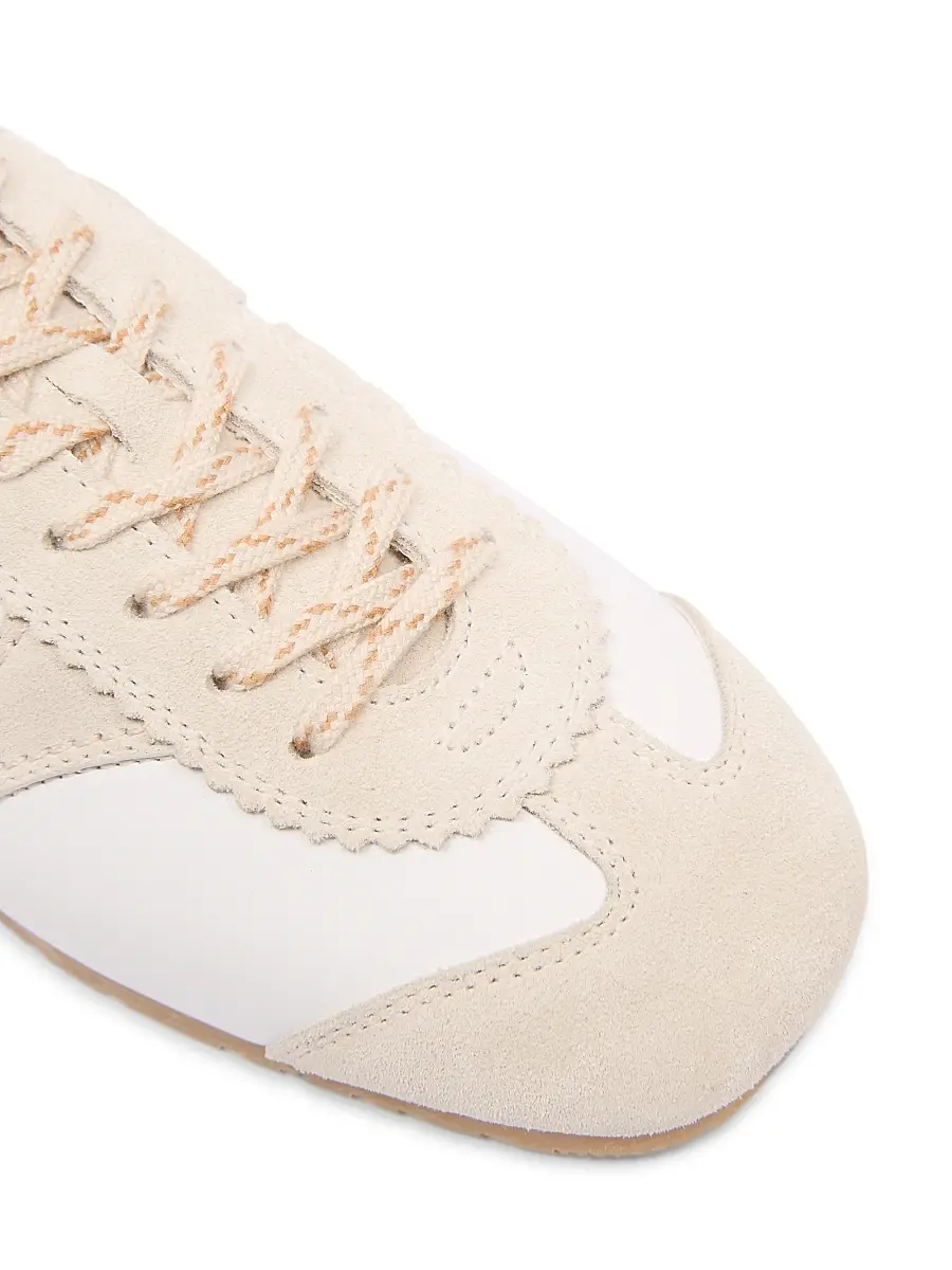 Dries Van Noten Women's Leather Suede-Trimmed Sneakers - White | Thumbnail 5 Dries Van Noten Women's Leather Suede-Trimmed Sneakers - White | Thumbnail 5