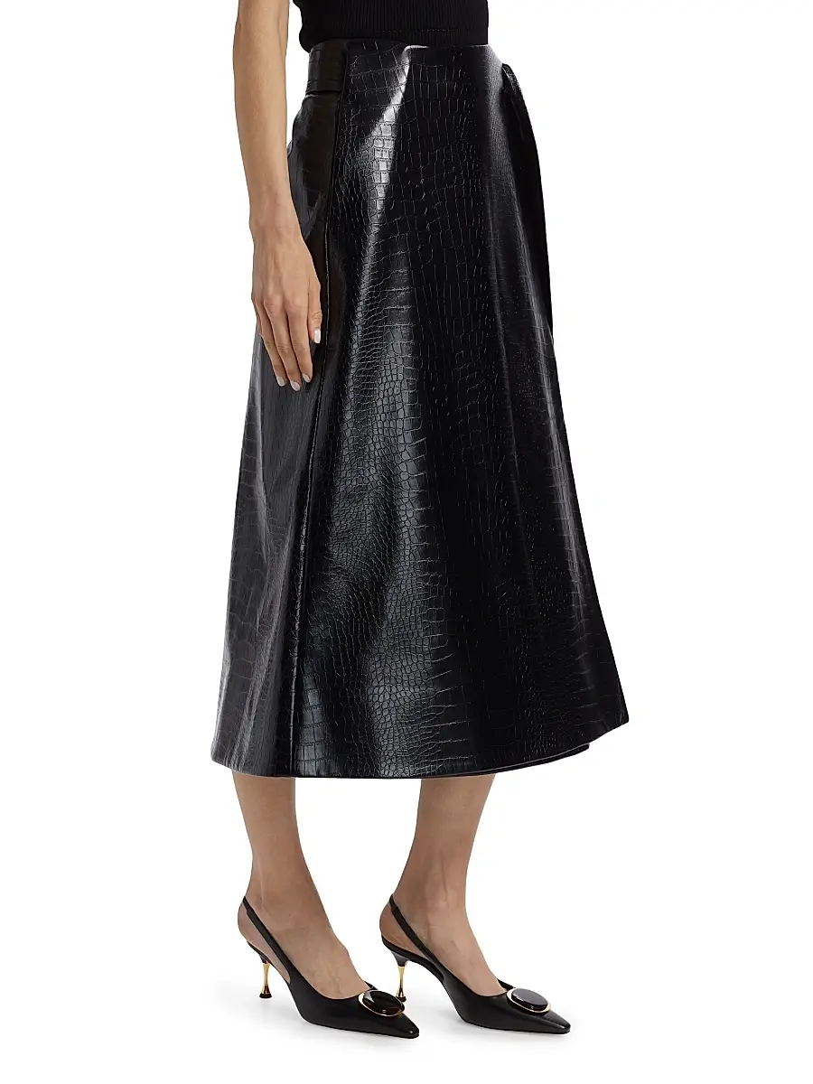 Toccin Women's Beatrice Faux Leather Wrap Skirt | Thumbnail 4 Toccin Women's Beatrice Faux Leather Wrap Skirt | Thumbnail 4