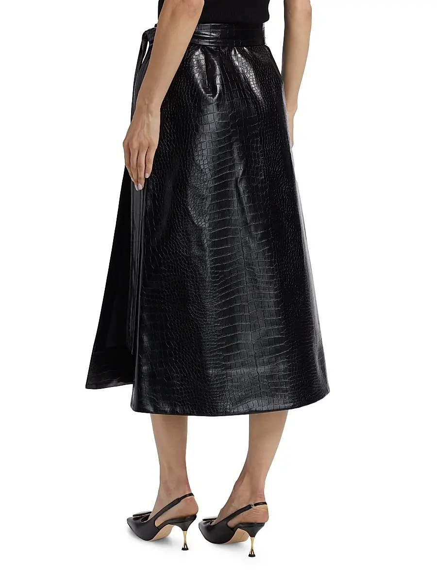 Toccin Women's Beatrice Faux Leather Wrap Skirt | Thumbnail 5 Toccin Women's Beatrice Faux Leather Wrap Skirt | Thumbnail 5