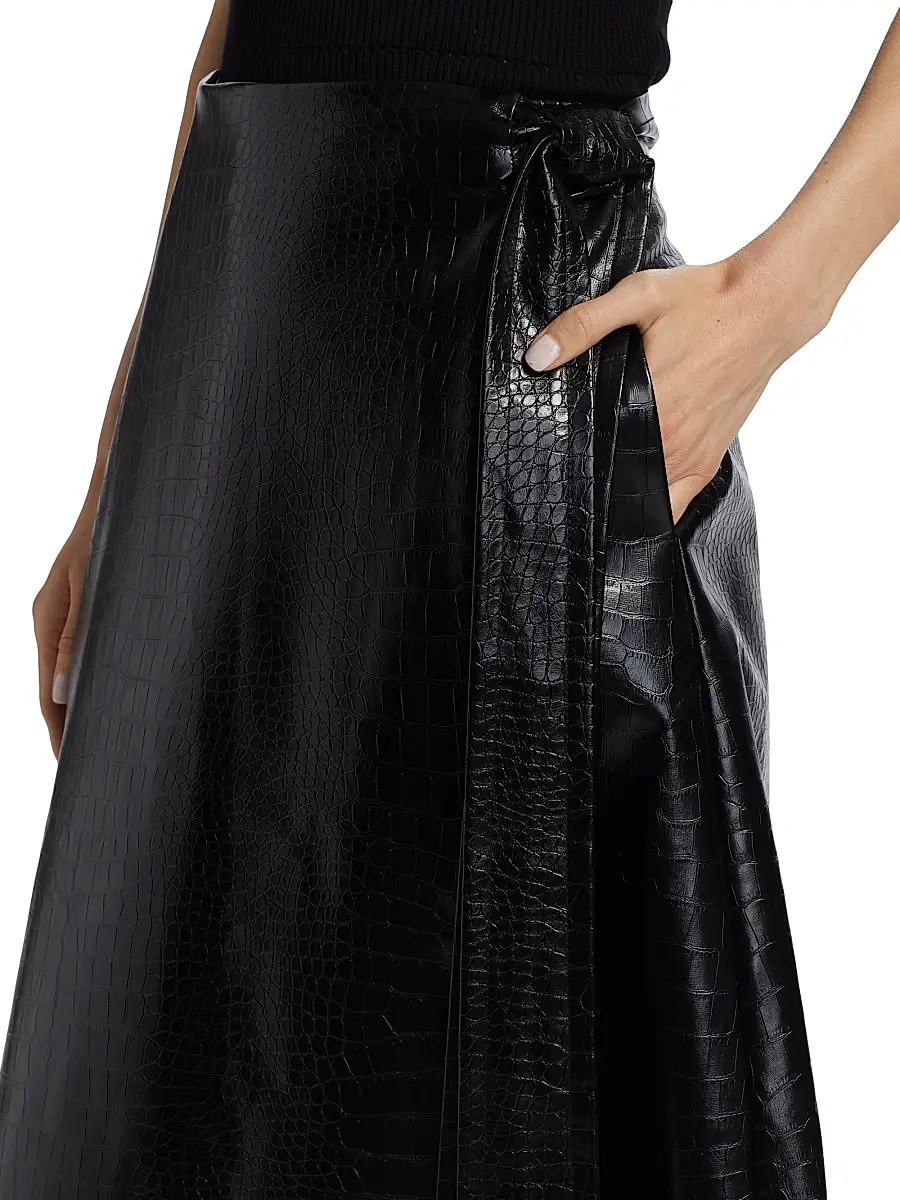 Toccin Women's Beatrice Faux Leather Wrap Skirt | Thumbnail 6 Toccin Women's Beatrice Faux Leather Wrap Skirt | Thumbnail 6