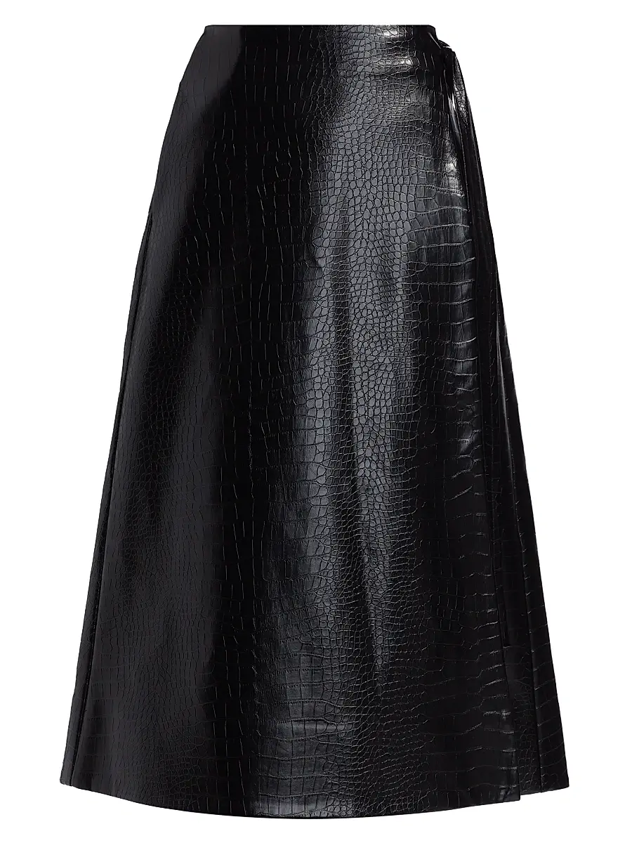 Toccin Women's Beatrice Faux Leather Wrap Skirt