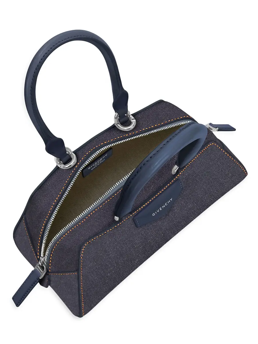 Givenchy Women's Mini Antigona East-West Top Handle Bag in Denim - Indigo Blue | Thumbnail 5