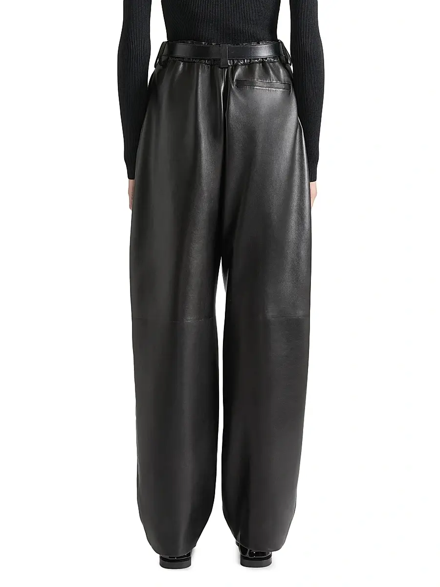 Givenchy Women's Two-Pleat Pants in Leather - Black | Thumbnail 4 Givenchy Women's Two-Pleat Pants in Leather - Black | Thumbnail 4