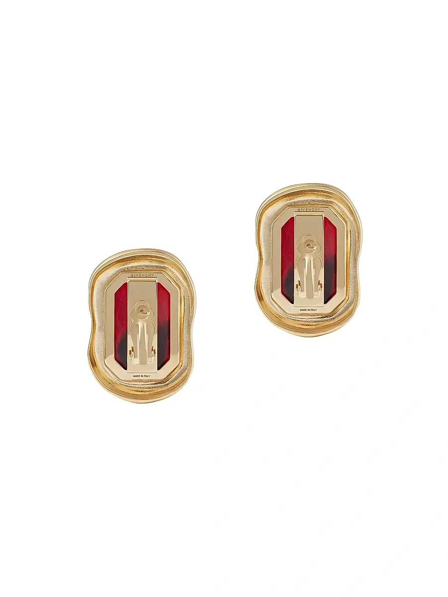 Givenchy Women's Sculptural Crystal Earrings in Metal - Gold Red | Thumbnail 4 Givenchy Women's Sculptural Crystal Earrings in Metal - Gold Red | Thumbnail 4