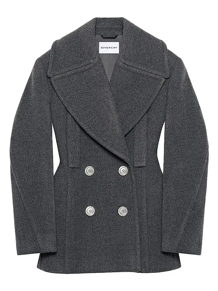 Givenchy Women's Pea Coat in Wool - Slate Blend