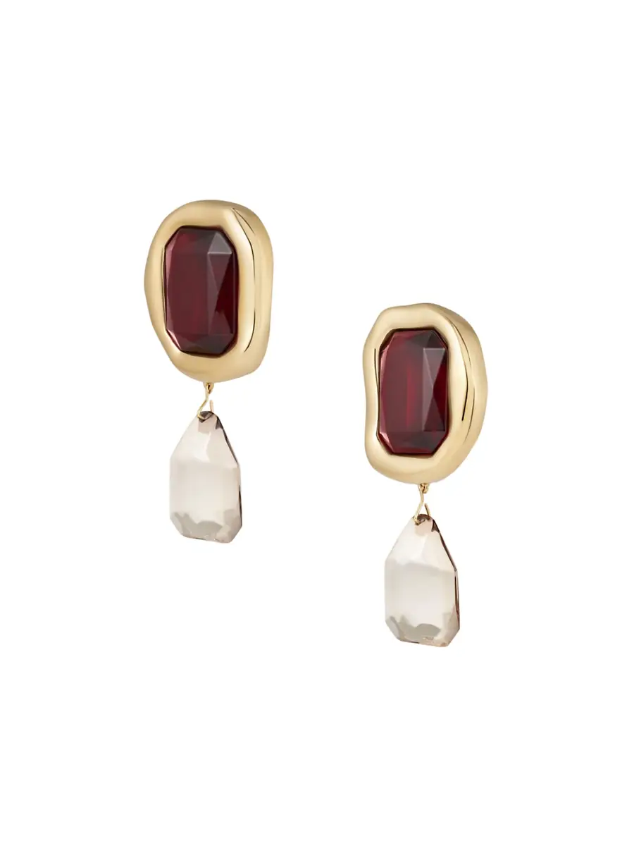 Givenchy Women's Sculptural Crystal Clip Earrings - Gold Red | Thumbnail 3 Givenchy Women's Sculptural Crystal Clip Earrings - Gold Red | Thumbnail 3