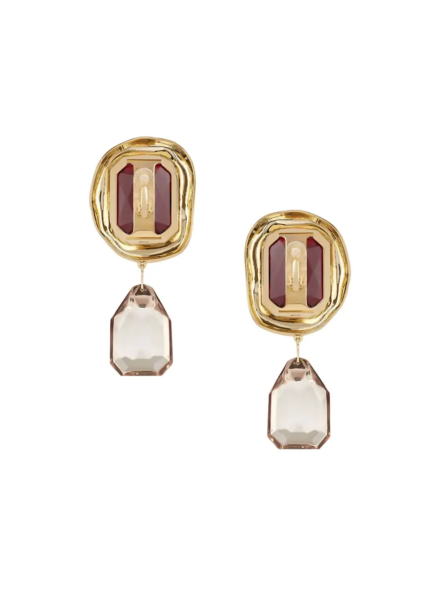 Givenchy Women's Sculptural Crystal Clip Earrings - Gold Red | Thumbnail 4 Givenchy Women's Sculptural Crystal Clip Earrings - Gold Red | Thumbnail 4