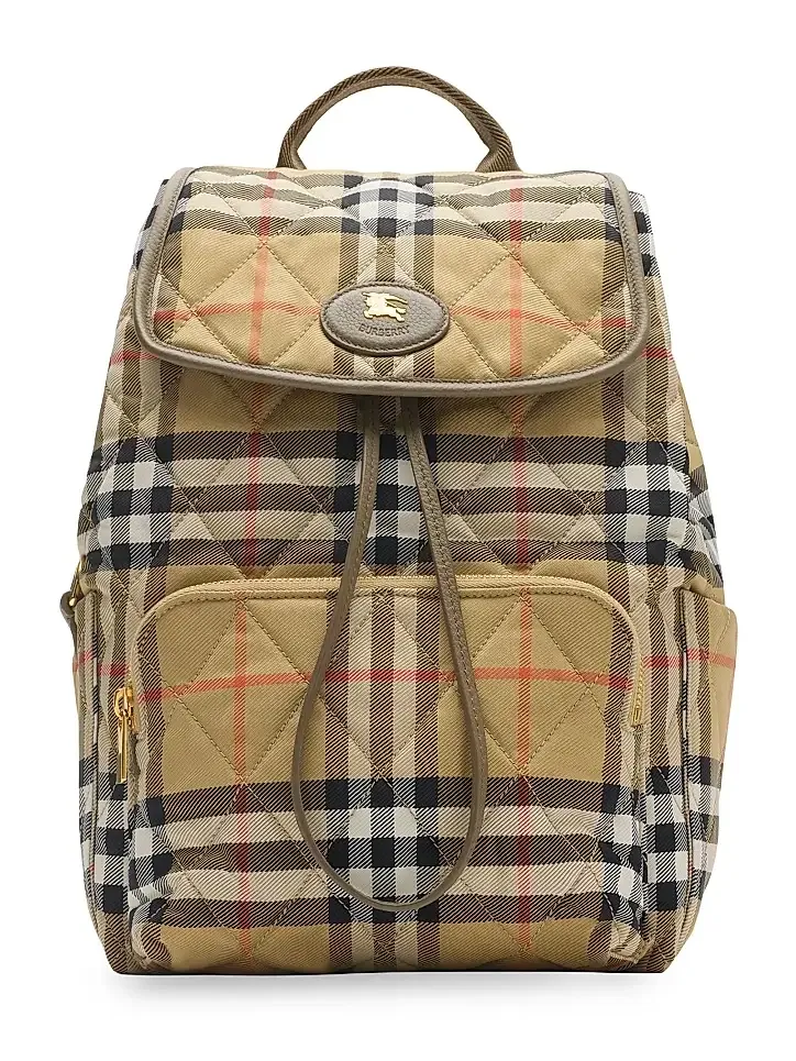 Burberry Women's Horseshoe Check Quilted Backpack