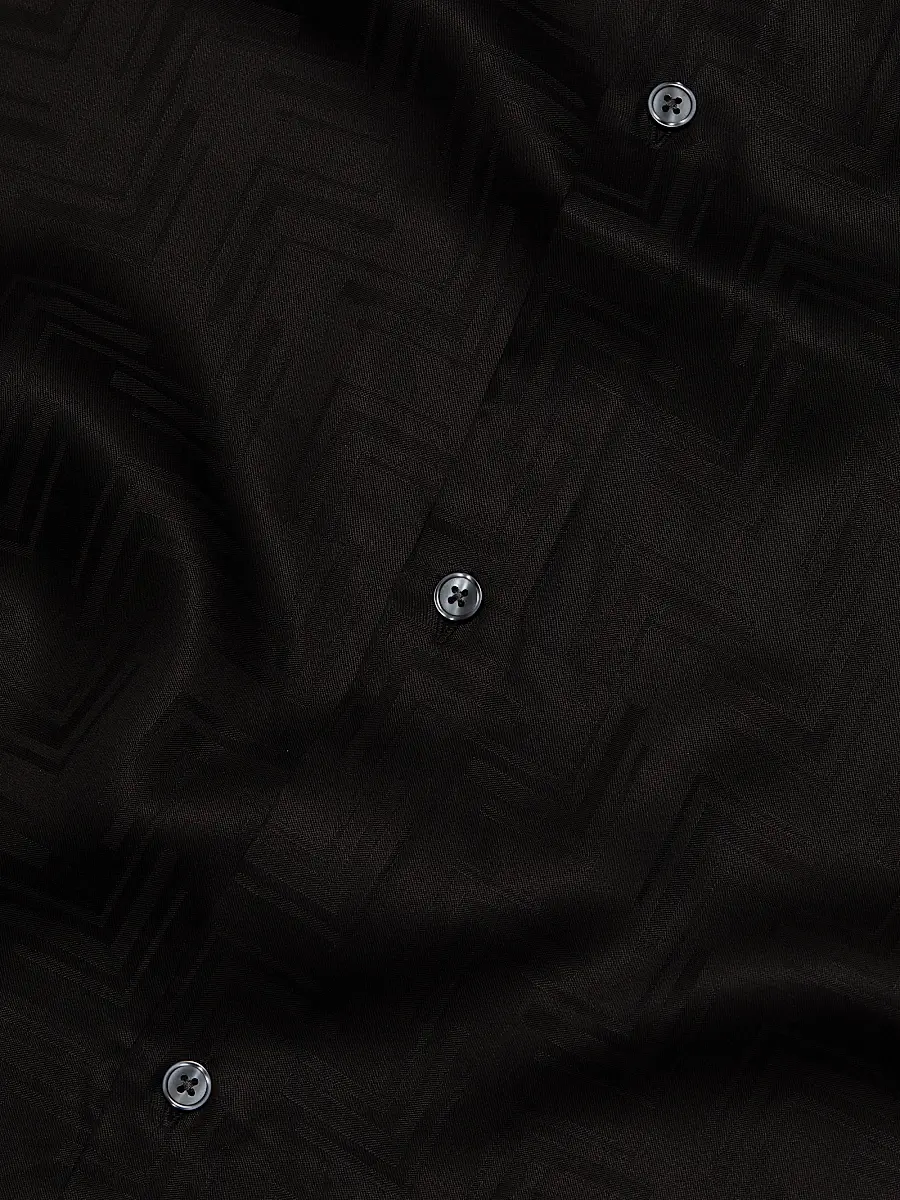 Emporio Armani Men's Jacquard Button-Front Sport Shirt - Black | Thumbnail 7 Emporio Armani Men's Jacquard Button-Front Sport Shirt - Black | Thumbnail 7