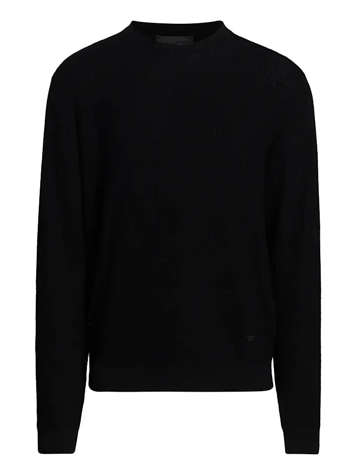 Men's Tonal Basket Weave Virgin Wool Sweater Men's Tonal Basket Weave Virgin Wool Sweater