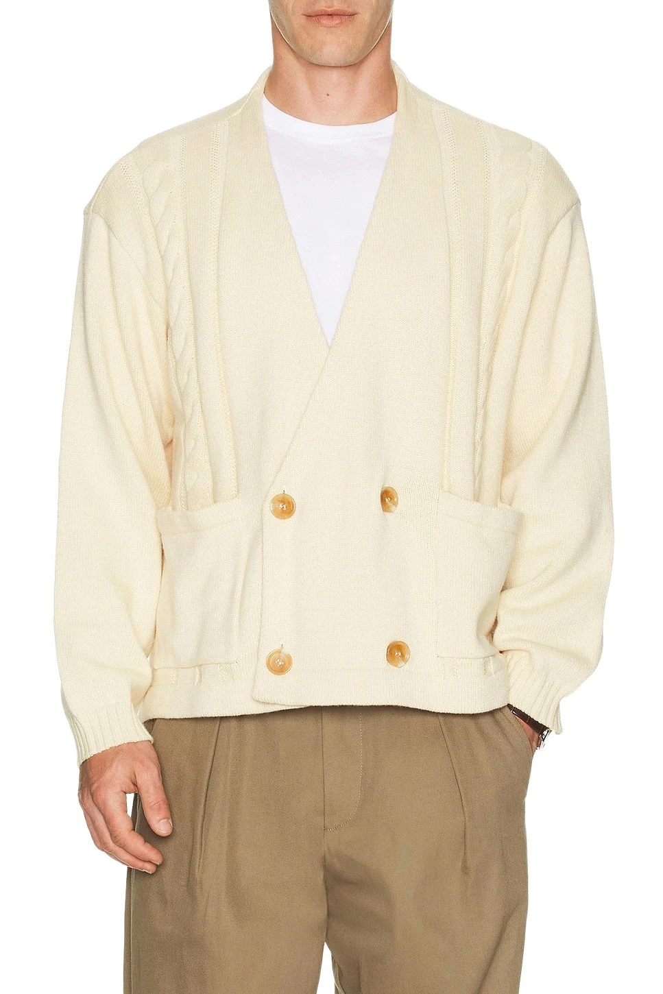 Found Found Double Breasted Cable Knit Cardigan