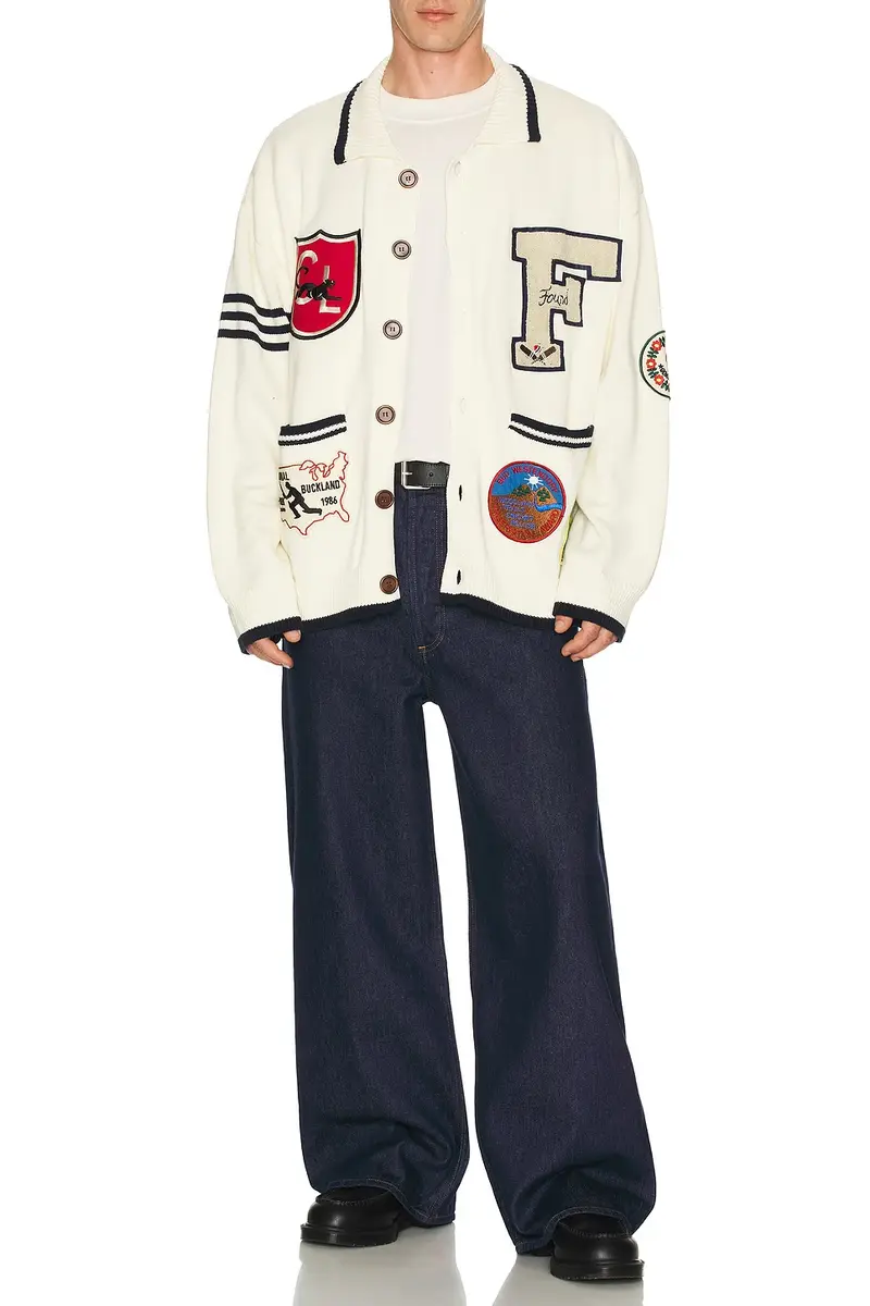 Found Found York Varsity Patch Collared Cardigan | Thumbnail 2 Found Found York Varsity Patch Collared Cardigan | Thumbnail 2