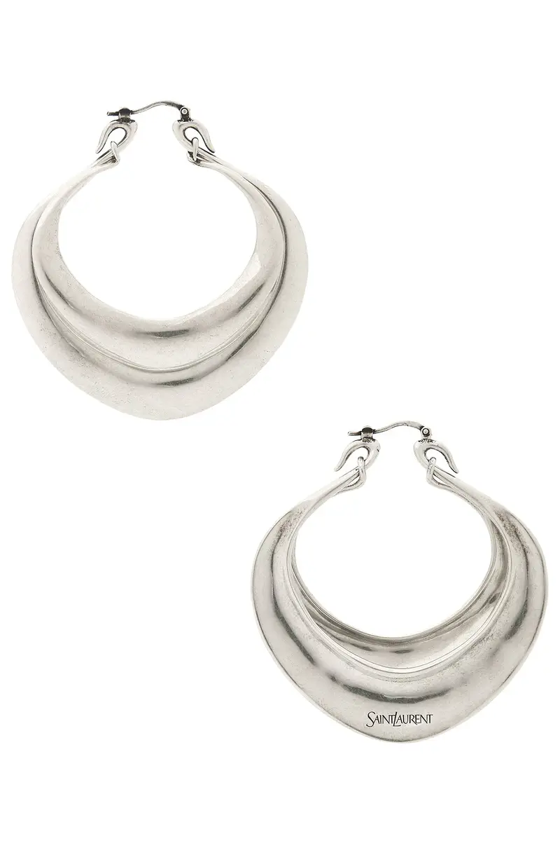 Saint Laurent Double Hoop Earrings | Thumbnail 3 Saint Laurent Double Hoop Earrings | Thumbnail 3