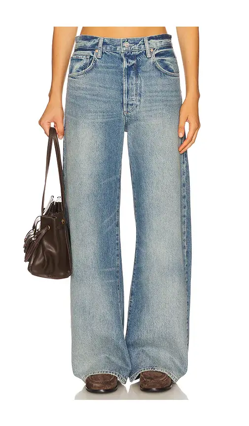 PAIGE Arellia Barrel Leg Jeans With Covered Buttonfly | Image 1 PAIGE Arellia Barrel Leg Jeans With Covered Buttonfly | Image 1