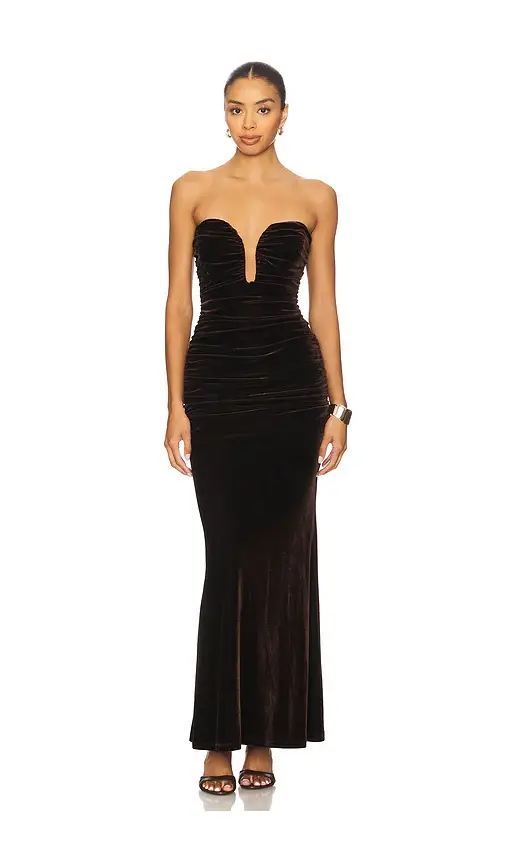 Bardot Elvira Velvet Maxi Dress | Image 1 Bardot Elvira Velvet Maxi Dress | Image 1