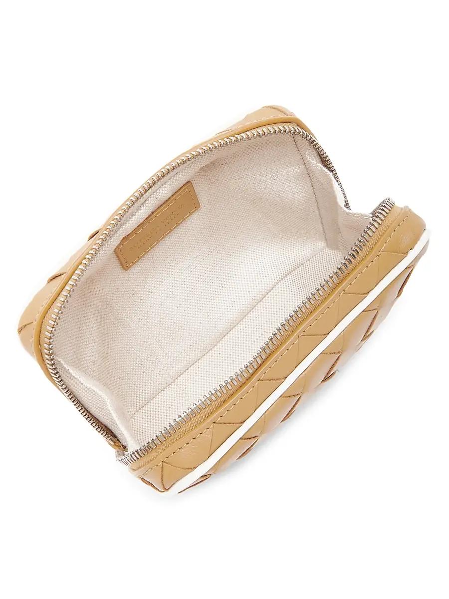 Bottega Veneta Men's Getaway Teen Intrecciato Zip Pouch - Dark Praline White | Thumbnail 3 Bottega Veneta Men's Getaway Teen Intrecciato Zip Pouch - Dark Praline White | Thumbnail 3