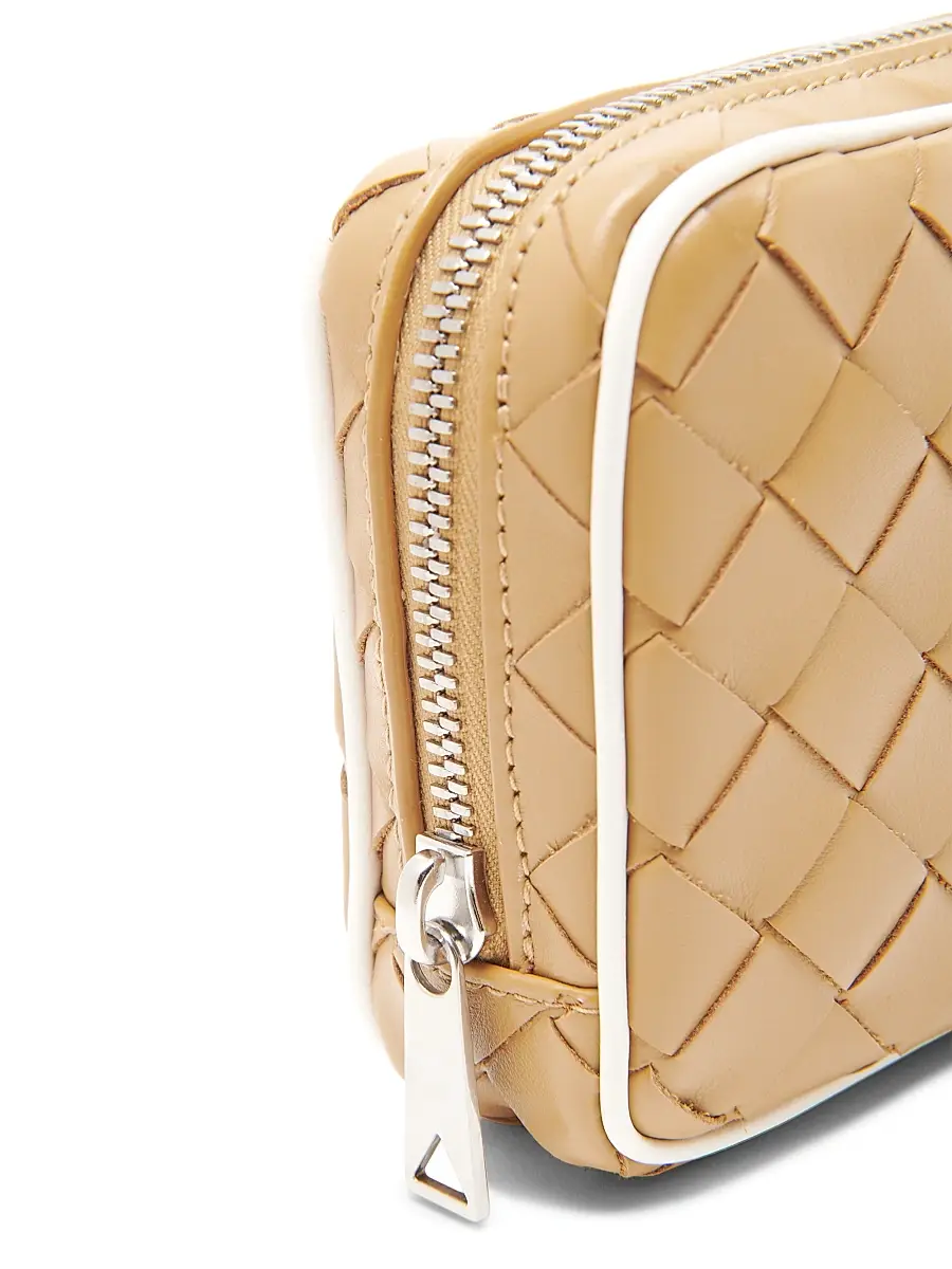 Bottega Veneta Men's Getaway Teen Intrecciato Zip Pouch - Dark Praline White | Thumbnail 5 Bottega Veneta Men's Getaway Teen Intrecciato Zip Pouch - Dark Praline White | Thumbnail 5
