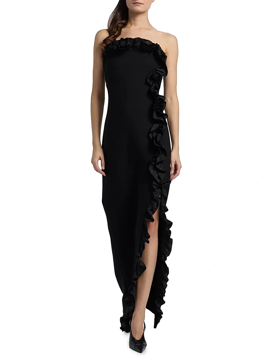 Cinq à Sept Women's Kassia Ruffled Strapless Gown | Thumbnail 2 Cinq à Sept Women's Kassia Ruffled Strapless Gown | Thumbnail 2