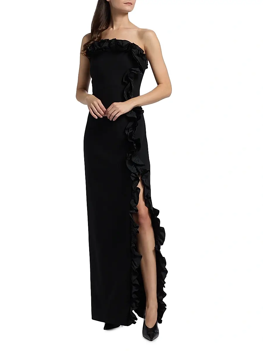 Cinq à Sept Women's Kassia Ruffled Strapless Gown | Thumbnail 3 Cinq à Sept Women's Kassia Ruffled Strapless Gown | Thumbnail 3