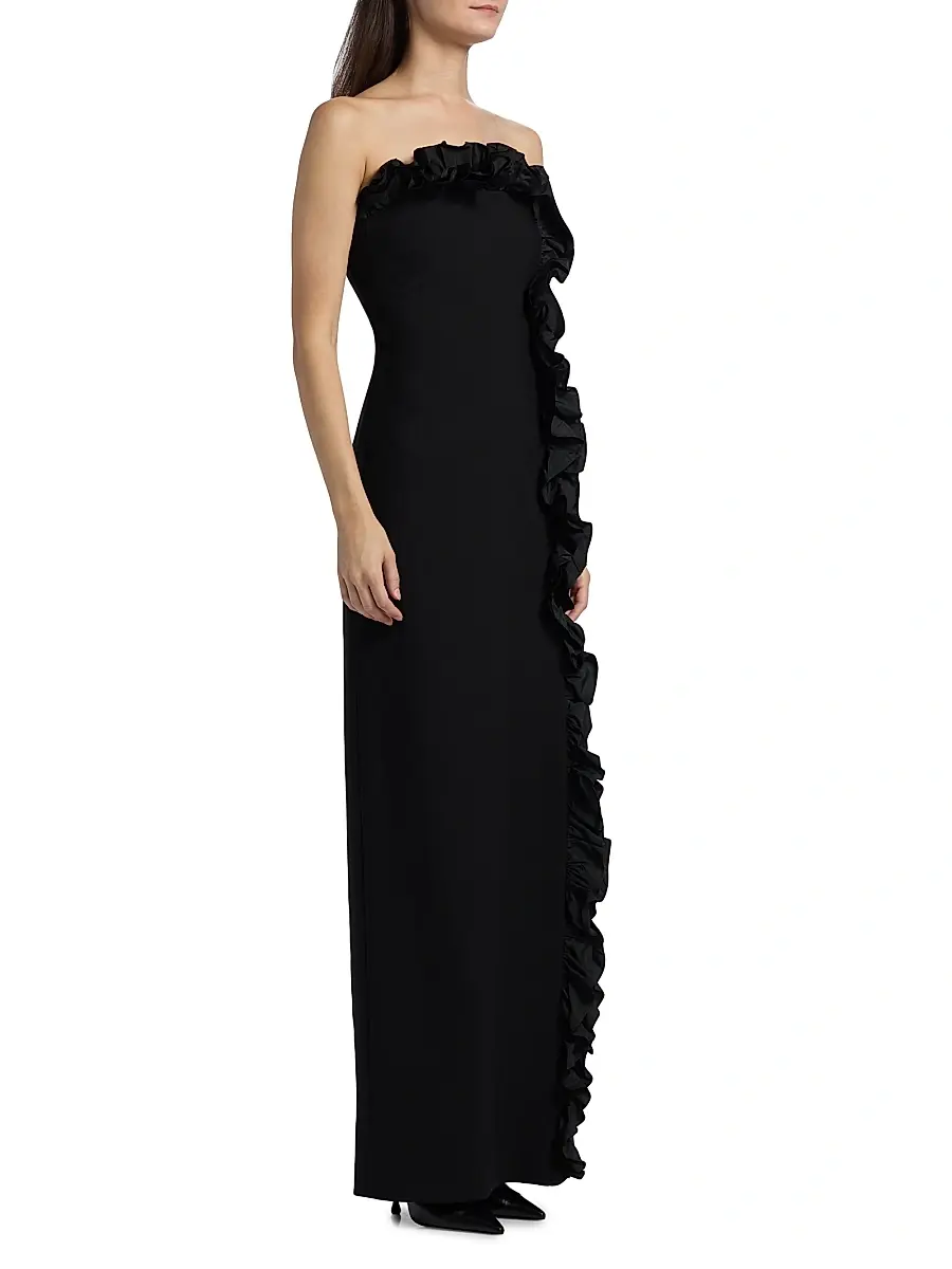 Cinq à Sept Women's Kassia Ruffled Strapless Gown | Thumbnail 4 Cinq à Sept Women's Kassia Ruffled Strapless Gown | Thumbnail 4