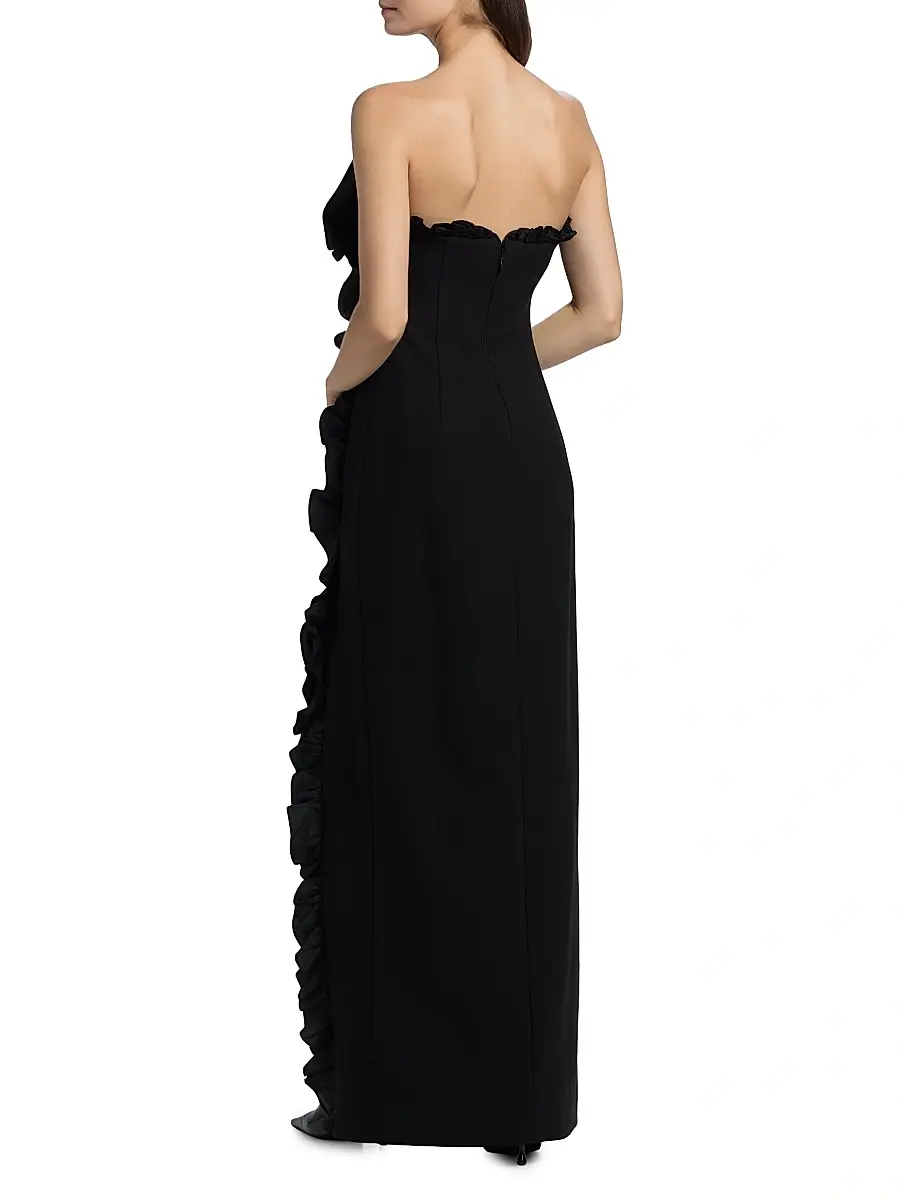 Cinq à Sept Women's Kassia Ruffled Strapless Gown | Thumbnail 5 Cinq à Sept Women's Kassia Ruffled Strapless Gown | Thumbnail 5