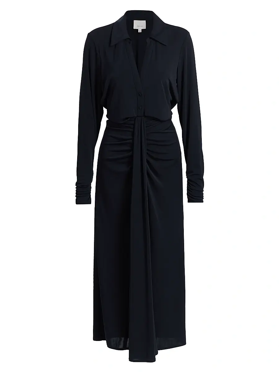 Cinq à Sept Women's Seferina Midi-Shirtdress - Navy | Image 1 Cinq à Sept Women's Seferina Midi-Shirtdress - Navy | Image 1