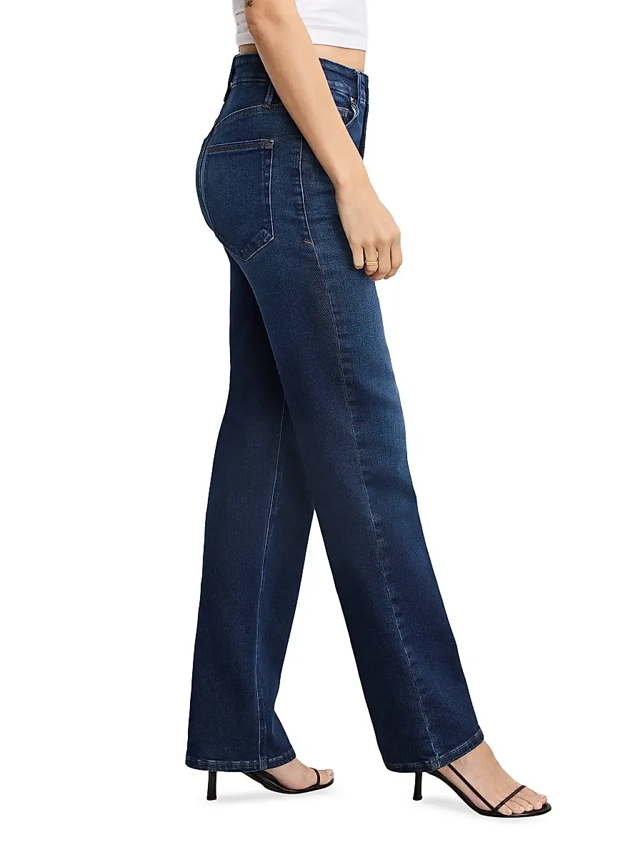 GOOD AMERICAN Women's Soft Tech Good True Straight Jeans | Thumbnail 5 GOOD AMERICAN Women's Soft Tech Good True Straight Jeans | Thumbnail 5