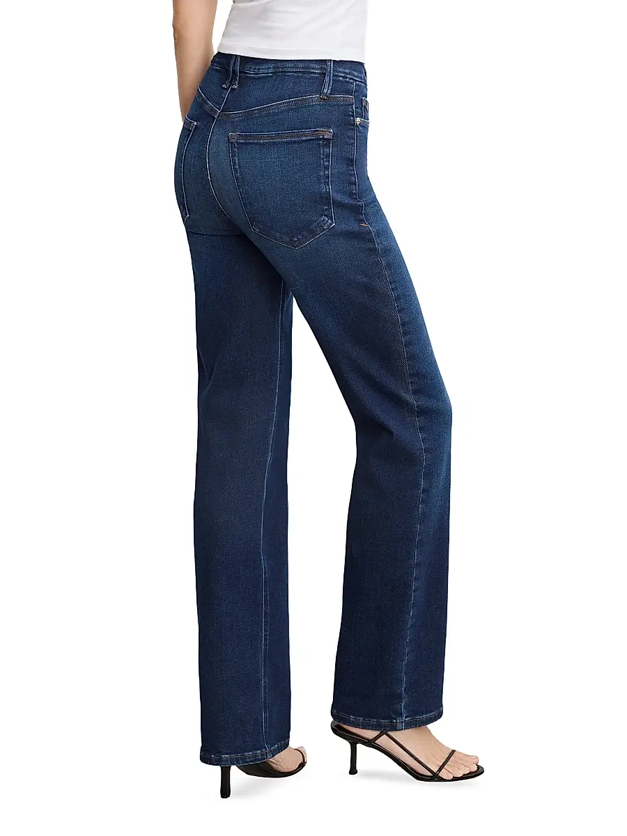 GOOD AMERICAN Women's Soft Tech Good True Straight Jeans | Thumbnail 6 GOOD AMERICAN Women's Soft Tech Good True Straight Jeans | Thumbnail 6