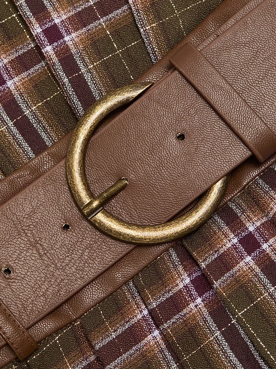 Ramy Brook Women's Derrick Plaid Belted Miniskirt - Deep Olive Plaid | Thumbnail 7 Ramy Brook Women's Derrick Plaid Belted Miniskirt - Deep Olive Plaid | Thumbnail 7