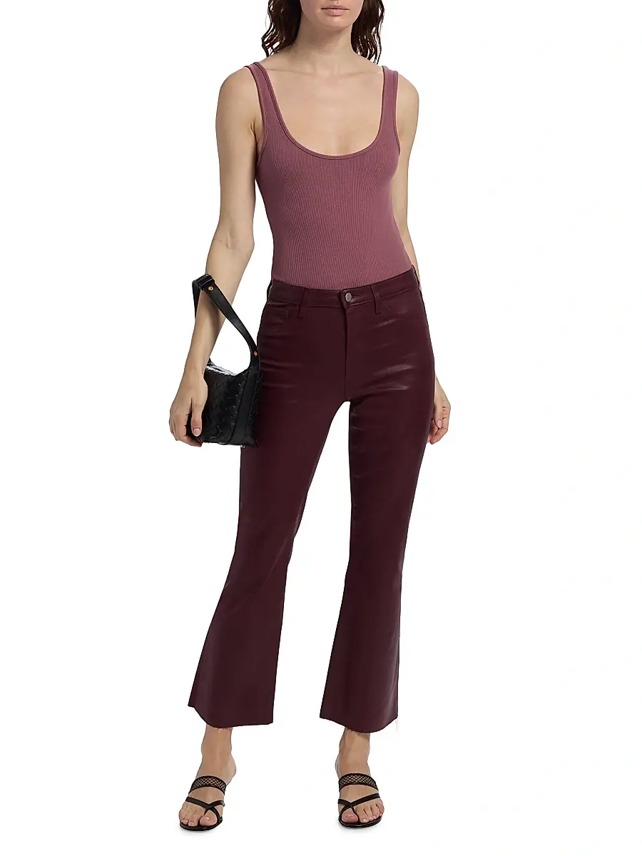 L'Agence Women's Kendra Coated Crop Flare Jeans | Thumbnail 2 L'Agence Women's Kendra Coated Crop Flare Jeans | Thumbnail 2