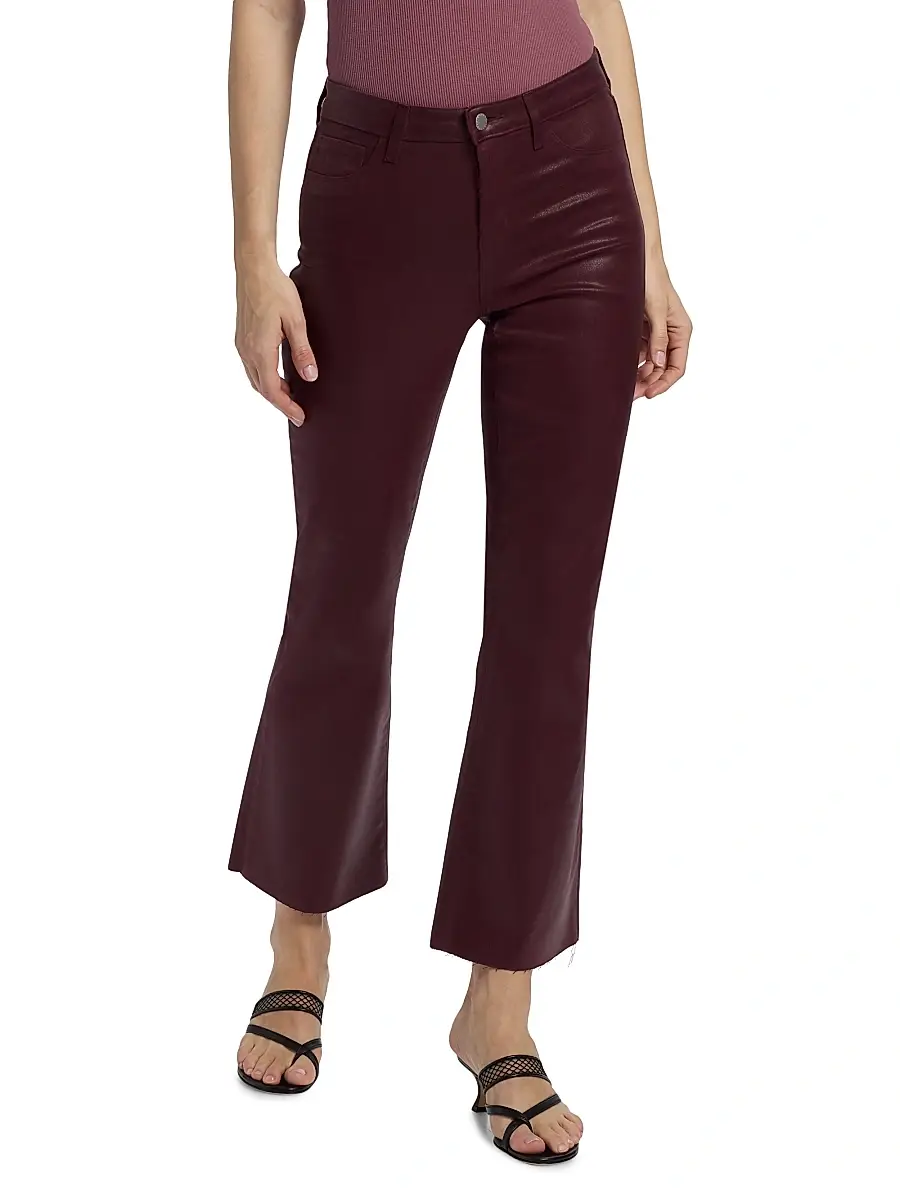 L'Agence Women's Kendra Coated Crop Flare Jeans | Thumbnail 3 L'Agence Women's Kendra Coated Crop Flare Jeans | Thumbnail 3