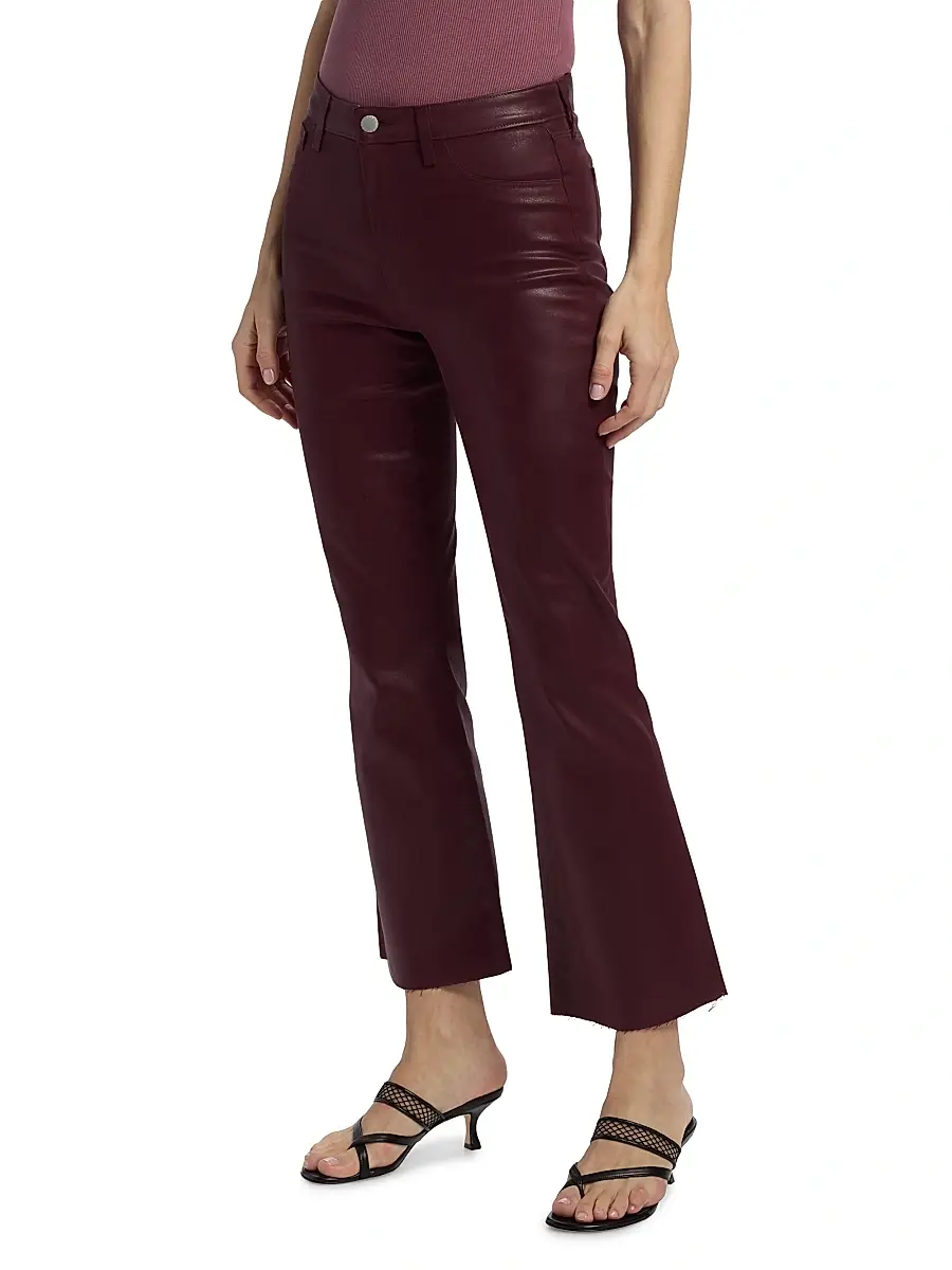 L'Agence Women's Kendra Coated Crop Flare Jeans | Thumbnail 4 L'Agence Women's Kendra Coated Crop Flare Jeans | Thumbnail 4