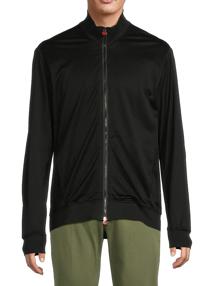 Kiton Men's Shiny Jersey Swim Jacket | Thumbnail 3 Kiton Men's Shiny Jersey Swim Jacket | Thumbnail 3