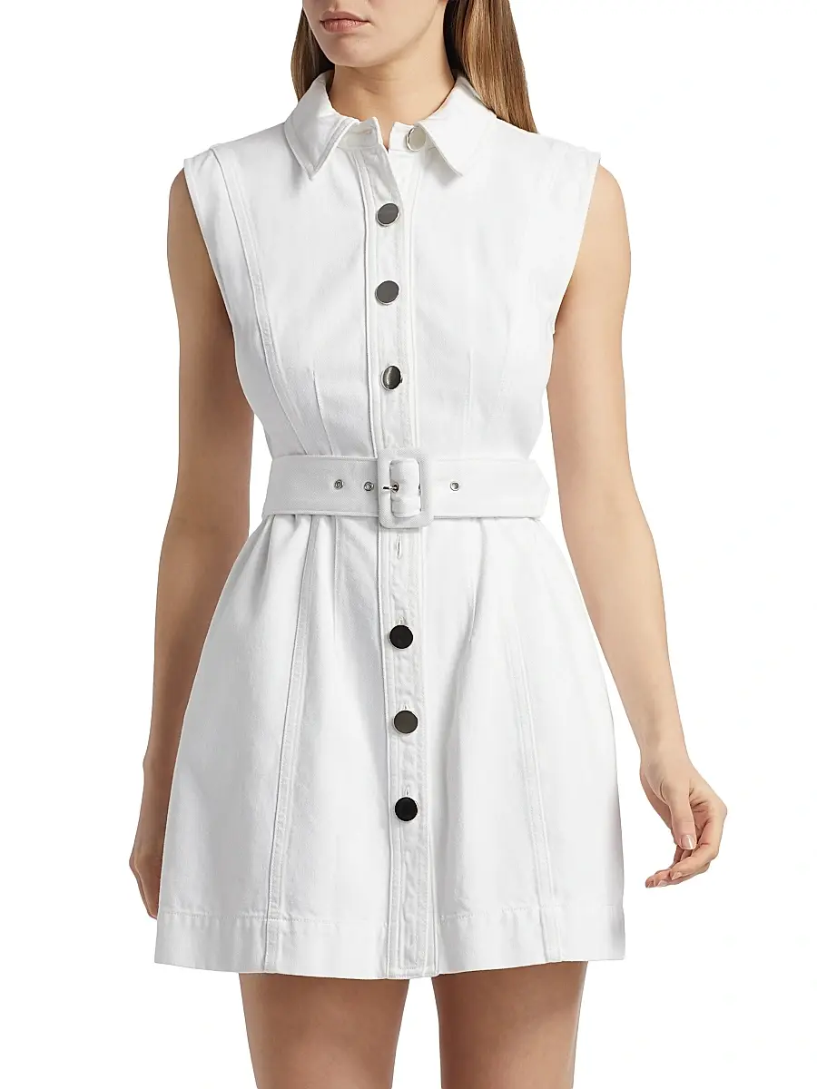 Toccin Women's Miley Cotton Button-Front Minidress | Thumbnail 3 Toccin Women's Miley Cotton Button-Front Minidress | Thumbnail 3