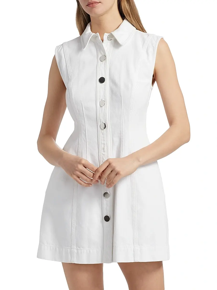 Toccin Women's Miley Cotton Button-Front Minidress | Thumbnail 6 Toccin Women's Miley Cotton Button-Front Minidress | Thumbnail 6