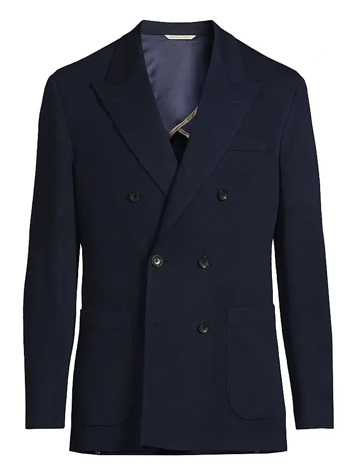 Men's Double-Breasted Wool Blazer Men's Double-Breasted Wool Blazer