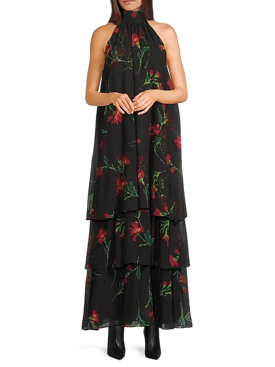 Ungaro Women's Eden Floral Halterneck Maxi Dress | Thumbnail 2