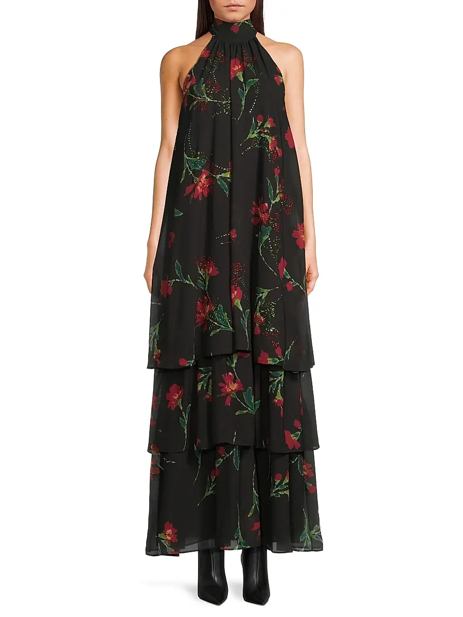 Ungaro Women's Eden Floral Halterneck Maxi Dress | Thumbnail 3