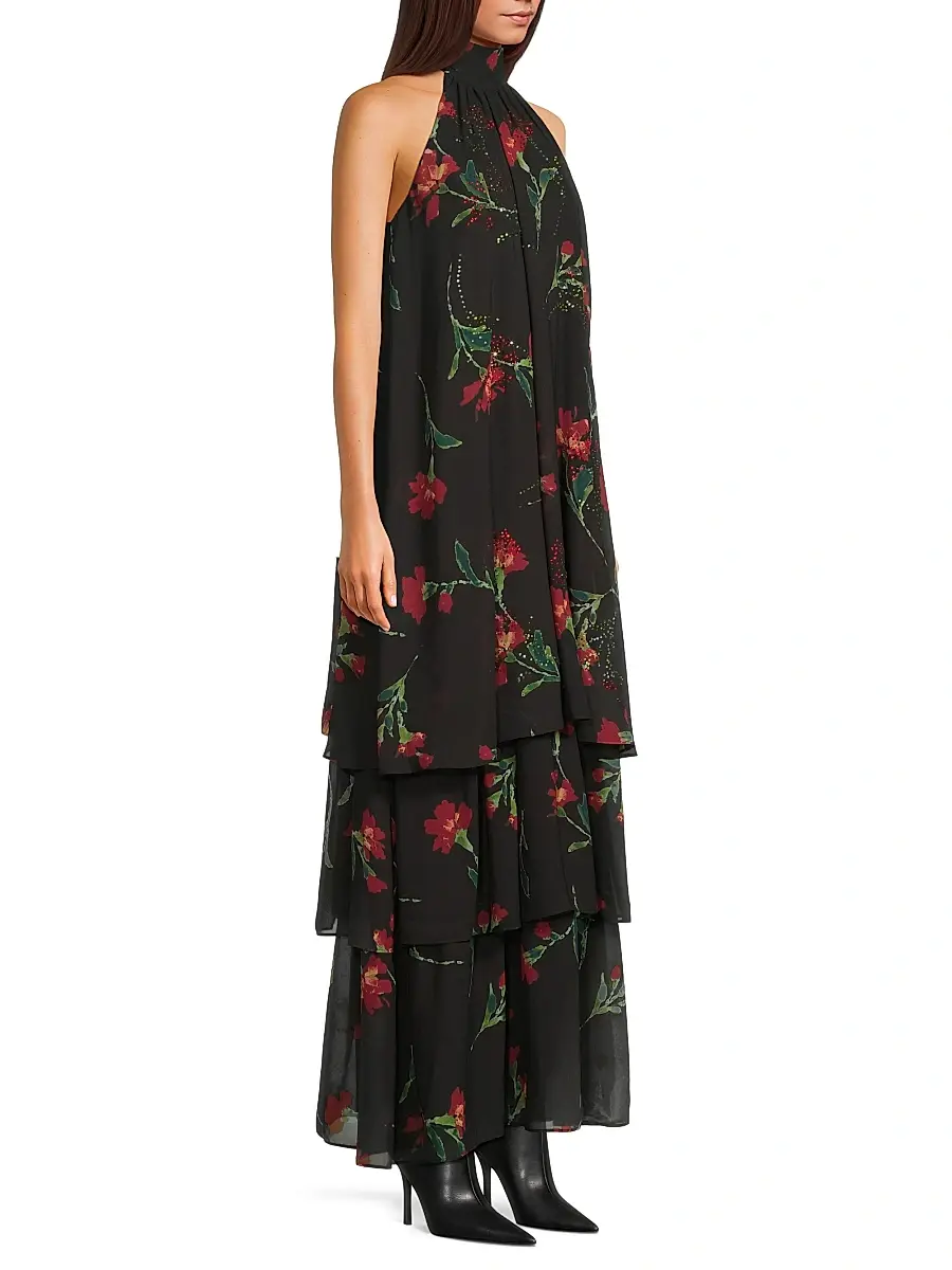 Ungaro Women's Eden Floral Halterneck Maxi Dress | Thumbnail 4
