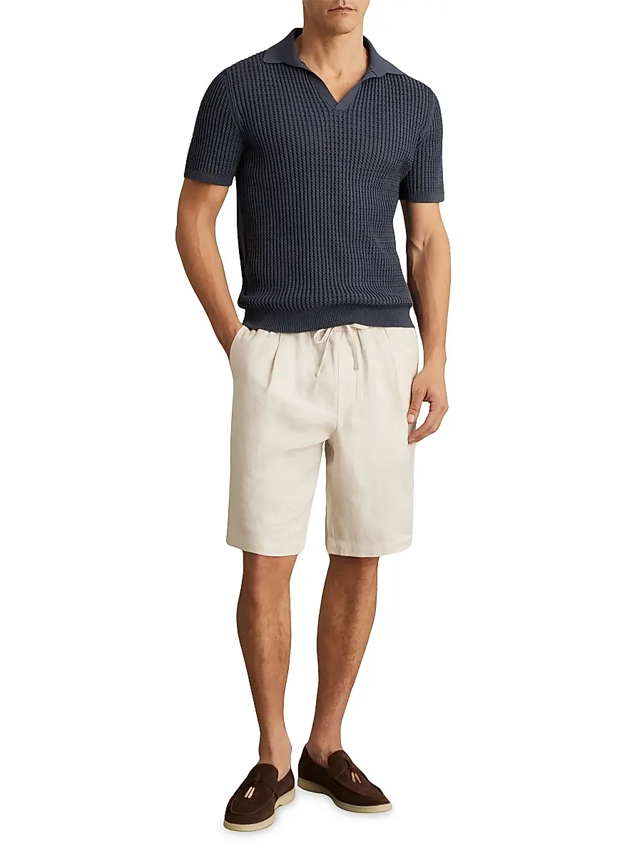 Reiss Men's Merit Waffle Johnny Polo Shirt | Thumbnail 2 Reiss Men's Merit Waffle Johnny Polo Shirt | Thumbnail 2
