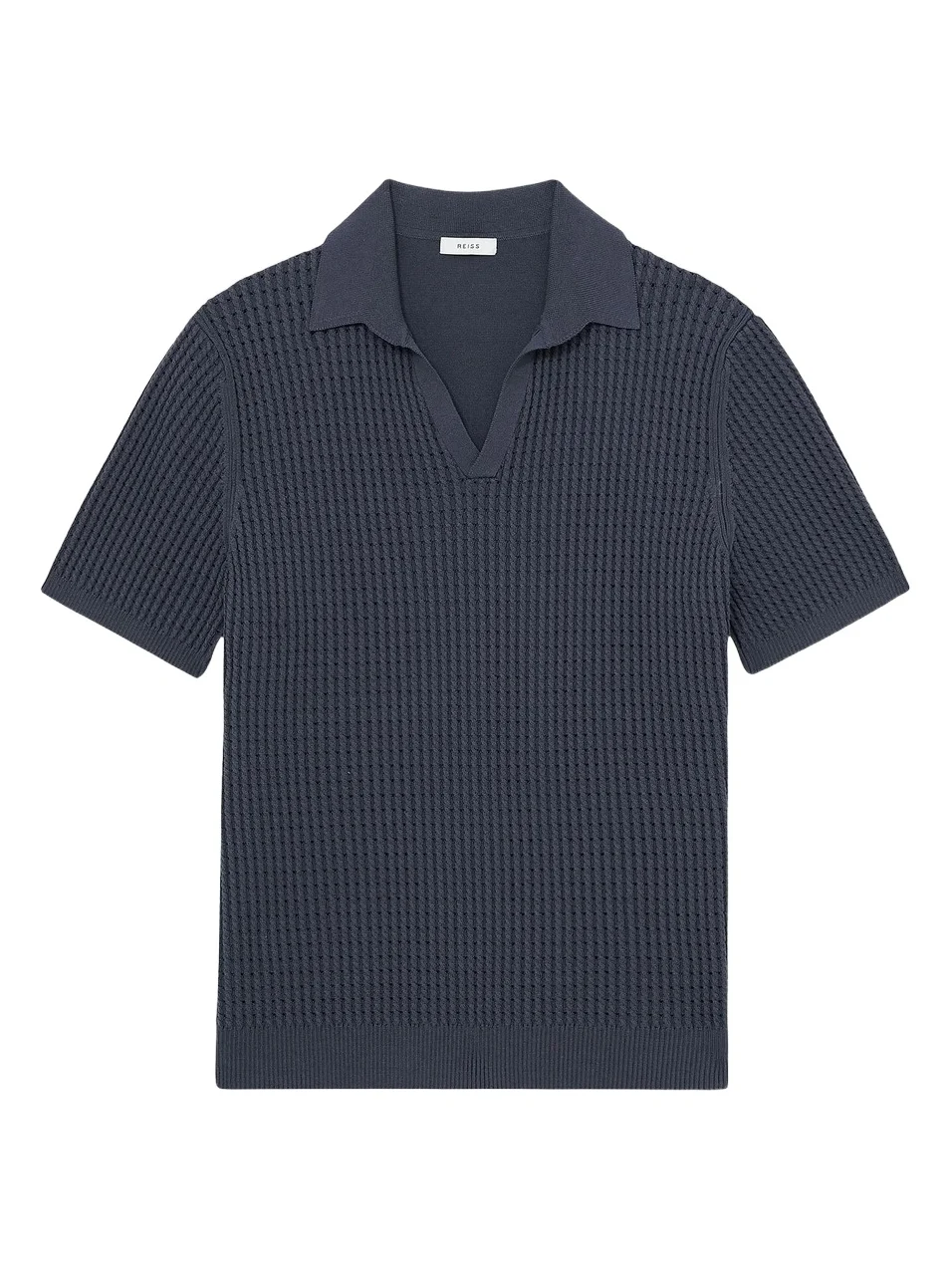 Reiss Men's Merit Waffle Johnny Polo Shirt