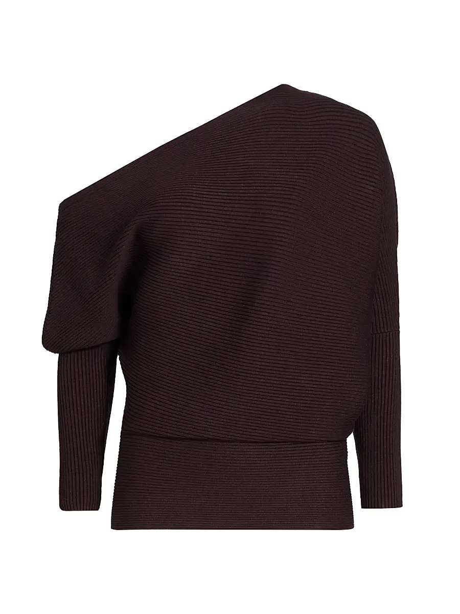 Reiss Women's Lorna Off-the-Shoulder Sweater - Plum | Image 1 Reiss Women's Lorna Off-the-Shoulder Sweater - Plum | Image 1