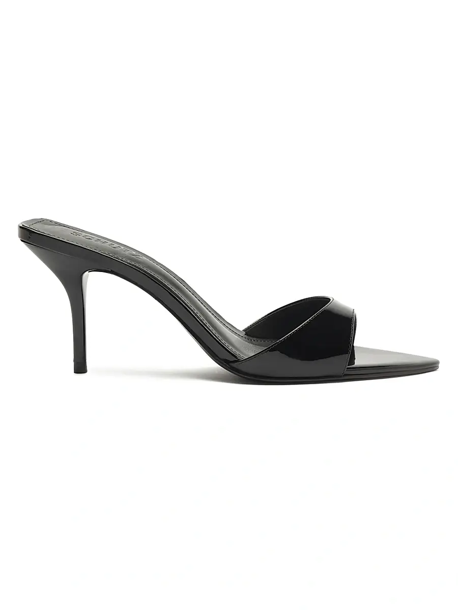 Schutz Women's Elodie 75MM Patent Leather Sandals - Black | Image 1 Schutz Women's Elodie 75MM Patent Leather Sandals - Black | Image 1
