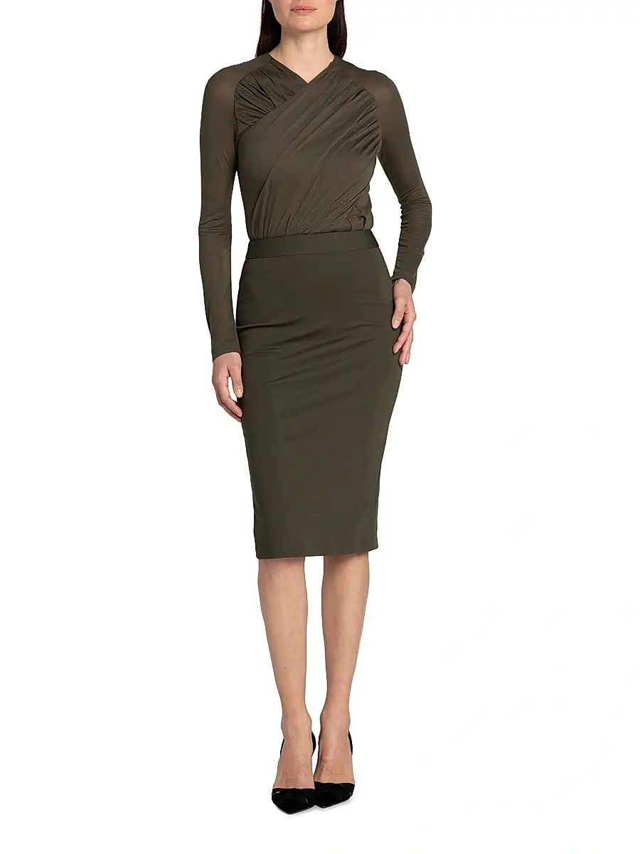 Giorgio Armani Women's Mix Media Sheath Dress | Thumbnail 2 Giorgio Armani Women's Mix Media Sheath Dress | Thumbnail 2