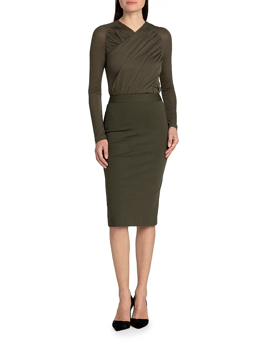 Giorgio Armani Women's Mix Media Sheath Dress | Thumbnail 3 Giorgio Armani Women's Mix Media Sheath Dress | Thumbnail 3