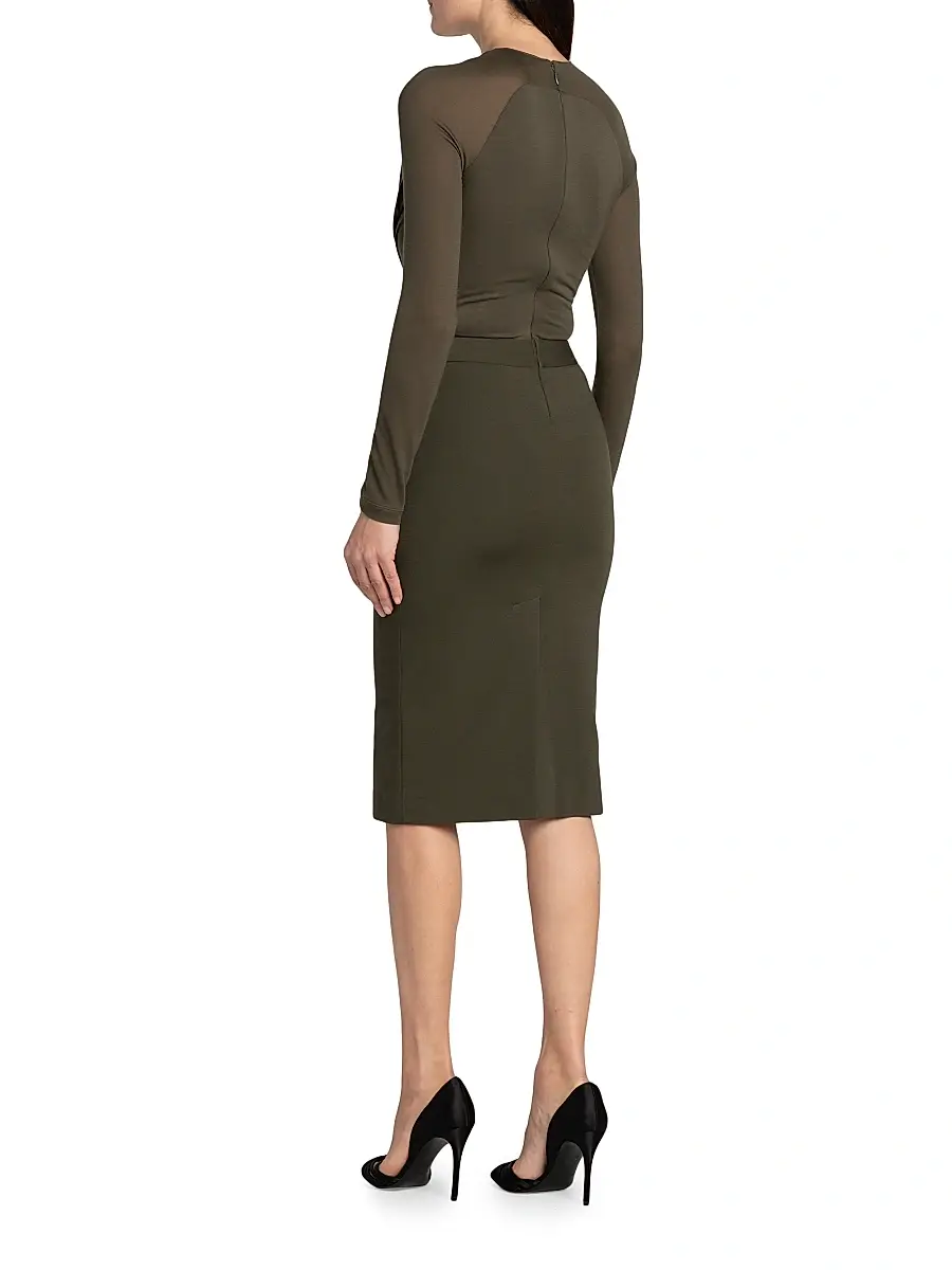 Giorgio Armani Women's Mix Media Sheath Dress | Thumbnail 5 Giorgio Armani Women's Mix Media Sheath Dress | Thumbnail 5